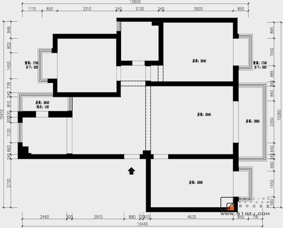 天润城老房翻新-110平米-现代简约装修-三室两厅-现代简约