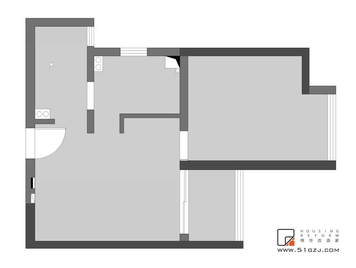 亞東城老房裝修-50平米-現代簡約裝修-小戶型-現代簡約