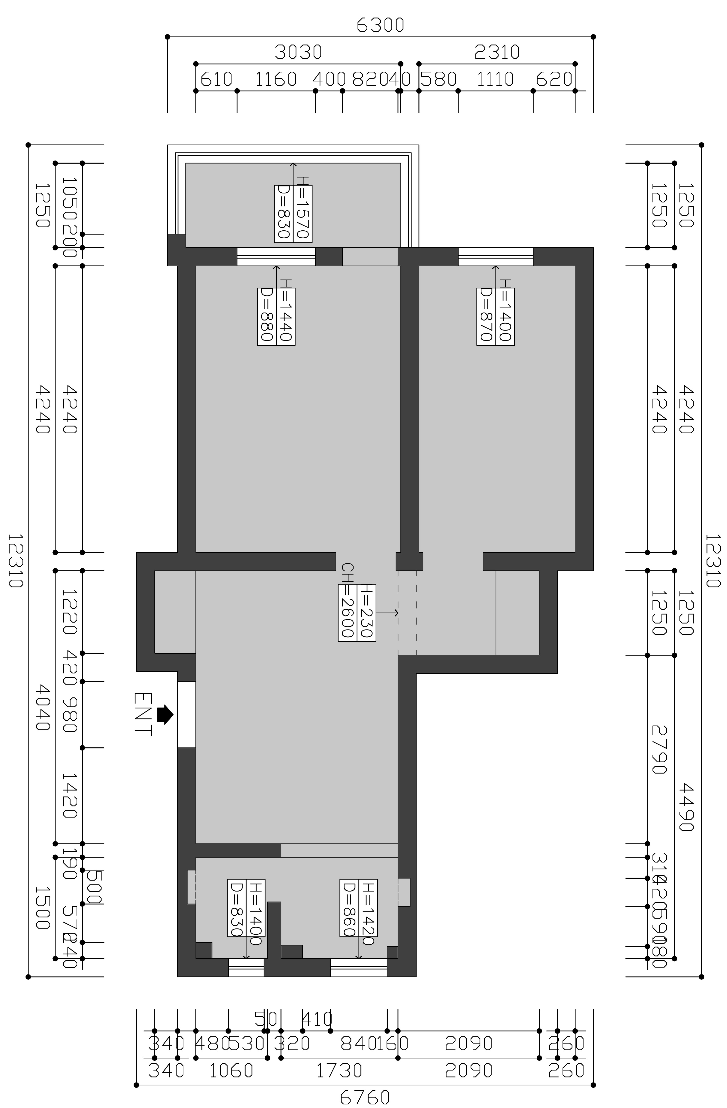长江新村4号院二手房装修-59平米-现代简约装修-两室一厅-现代简约