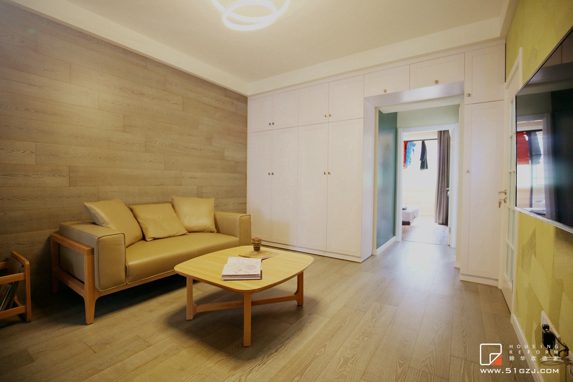 寧海路二手房裝修-90平米-現代簡約裝修-兩室一廳-現代簡約
